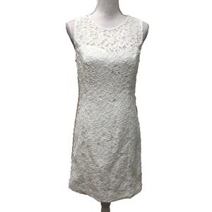 Lilly Pulitzer Mila Shift Dress Womens 4 White Eyelet Lace Wedding Bridal Beachy